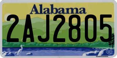 AL license plate 2AJ2805