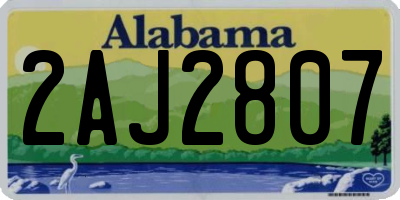 AL license plate 2AJ2807
