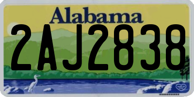 AL license plate 2AJ2838