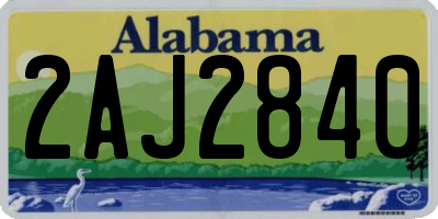 AL license plate 2AJ2840