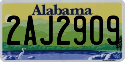 AL license plate 2AJ2909