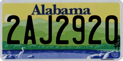 AL license plate 2AJ2920