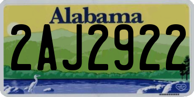 AL license plate 2AJ2922
