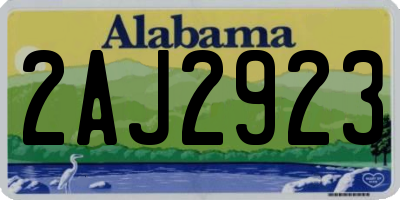 AL license plate 2AJ2923