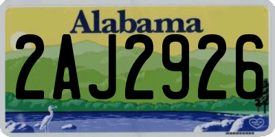AL license plate 2AJ2926
