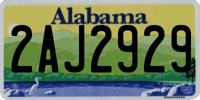 AL license plate 2AJ2929