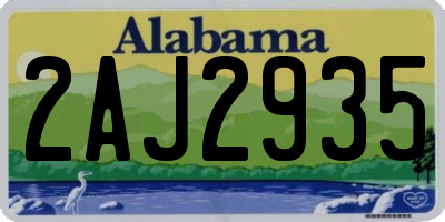 AL license plate 2AJ2935