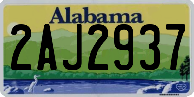AL license plate 2AJ2937