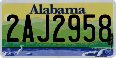 AL license plate 2AJ2958