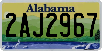 AL license plate 2AJ2967