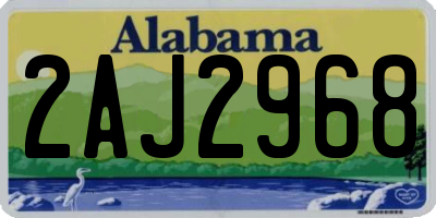 AL license plate 2AJ2968