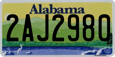 AL license plate 2AJ2980