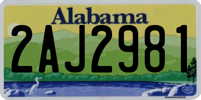 AL license plate 2AJ2981