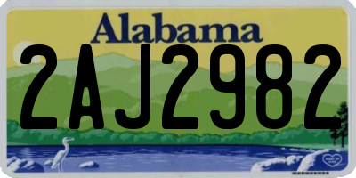AL license plate 2AJ2982