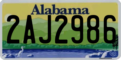 AL license plate 2AJ2986