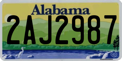 AL license plate 2AJ2987