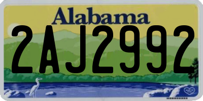 AL license plate 2AJ2992