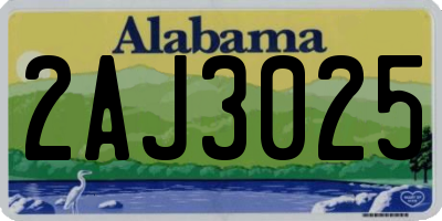 AL license plate 2AJ3025