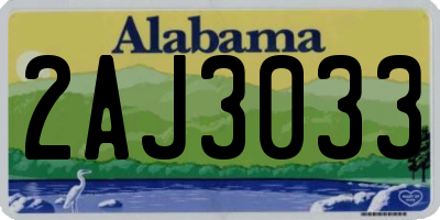 AL license plate 2AJ3033