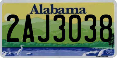 AL license plate 2AJ3038