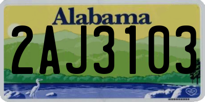 AL license plate 2AJ3103