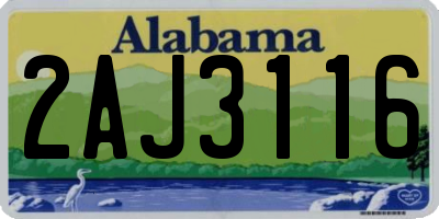 AL license plate 2AJ3116