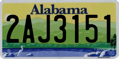 AL license plate 2AJ3151