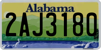 AL license plate 2AJ3180