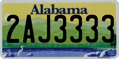 AL license plate 2AJ3333