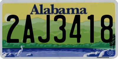 AL license plate 2AJ3418