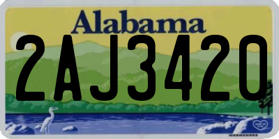 AL license plate 2AJ3420