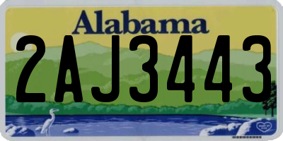 AL license plate 2AJ3443