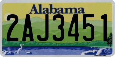 AL license plate 2AJ3451