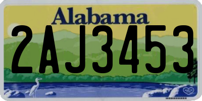 AL license plate 2AJ3453