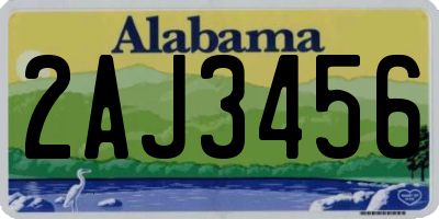 AL license plate 2AJ3456