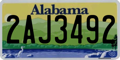 AL license plate 2AJ3492