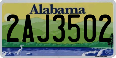 AL license plate 2AJ3502