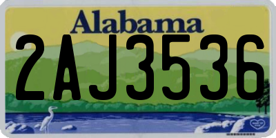 AL license plate 2AJ3536