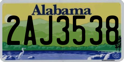 AL license plate 2AJ3538