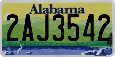 AL license plate 2AJ3542