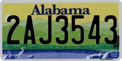 AL license plate 2AJ3543