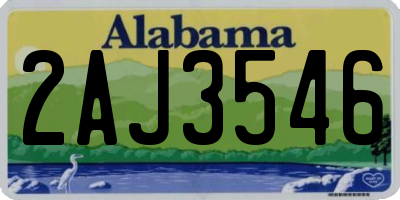 AL license plate 2AJ3546