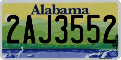 AL license plate 2AJ3552