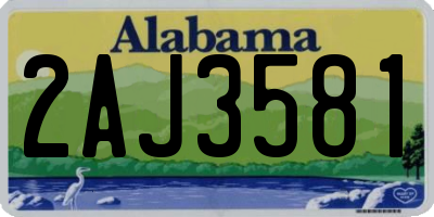 AL license plate 2AJ3581