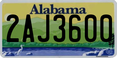 AL license plate 2AJ3600
