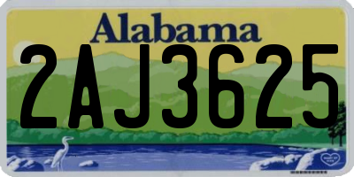 AL license plate 2AJ3625