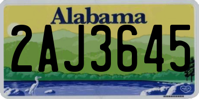 AL license plate 2AJ3645