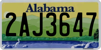 AL license plate 2AJ3647