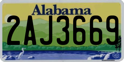 AL license plate 2AJ3669