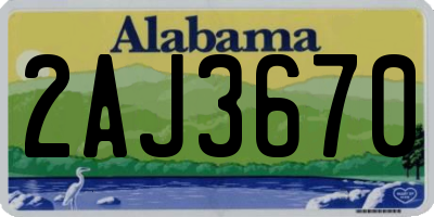 AL license plate 2AJ3670